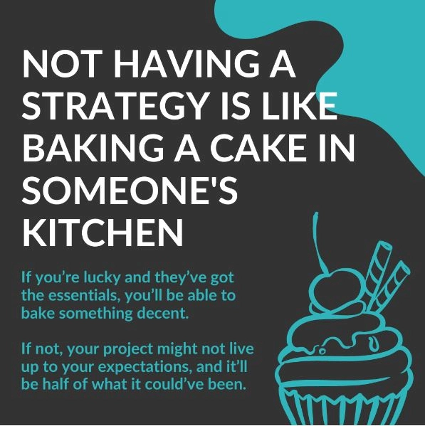 Infographic that says not having an SEO audit and strategy is like baking a cake in someone elses kitchen